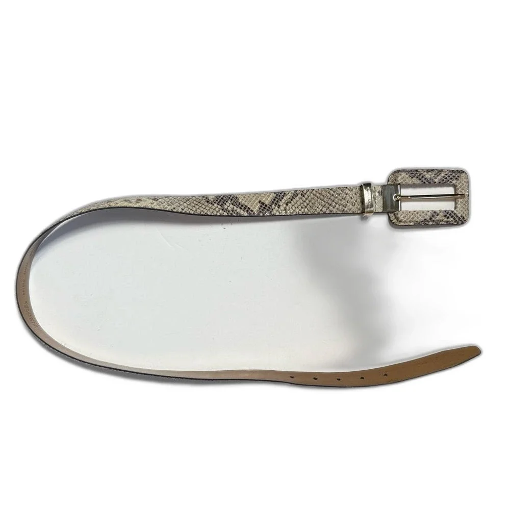 Michael Michael Kors Genuine Leather Snake Belt in Small